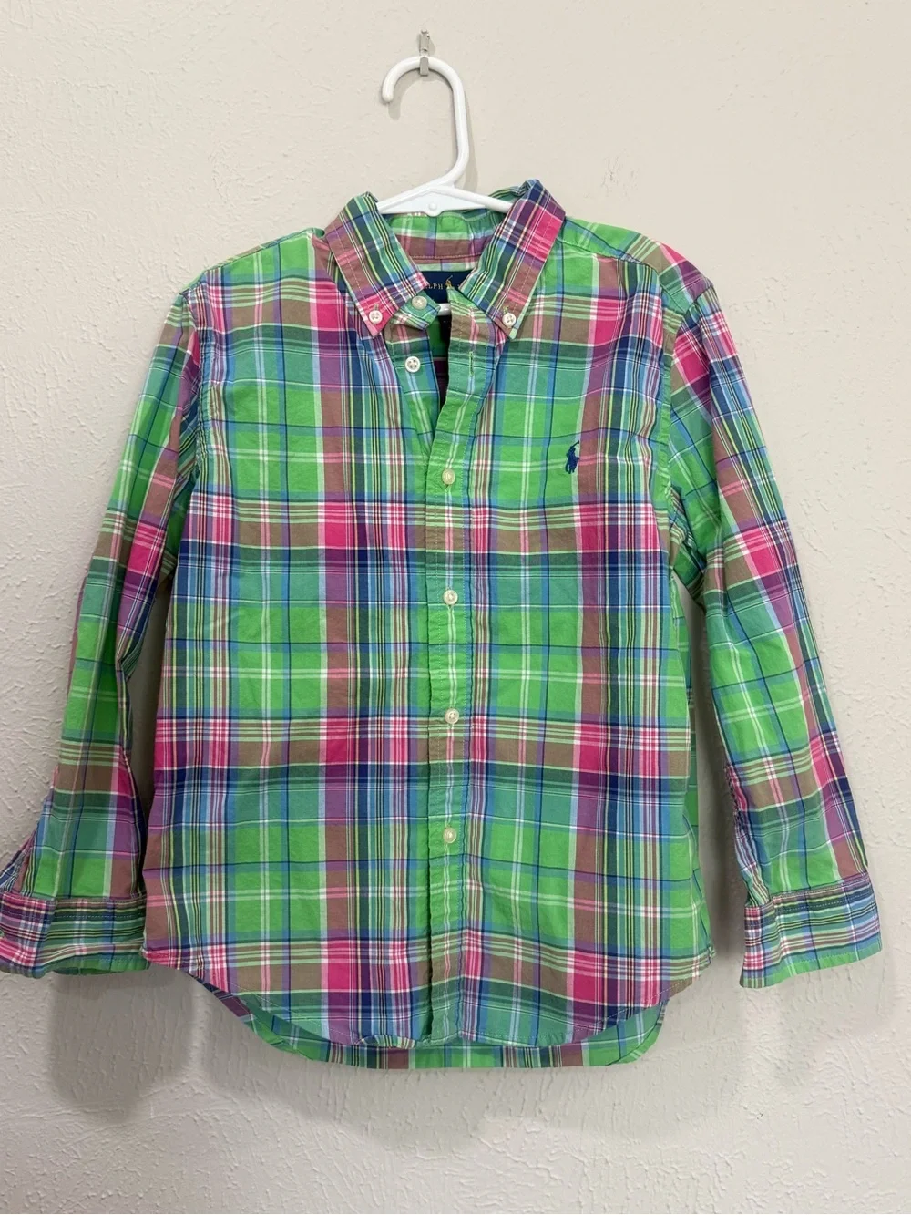 Ralph Lauren Plaid Button-Down Shirts - Boys Size 6 - Set of 2